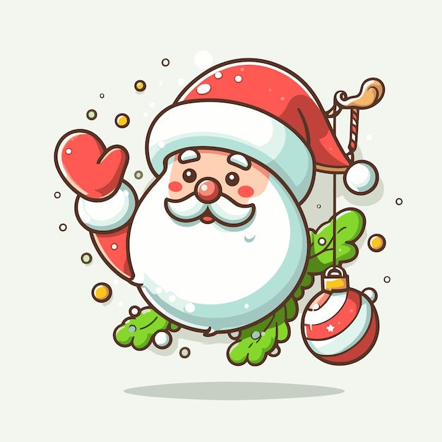 Vector christmas santa claus with a sack of gifts