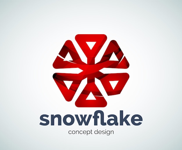 Vector Christmas snowflake logo template