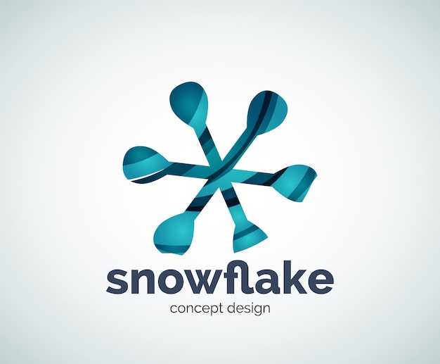 Vector christmas snowflake logo template