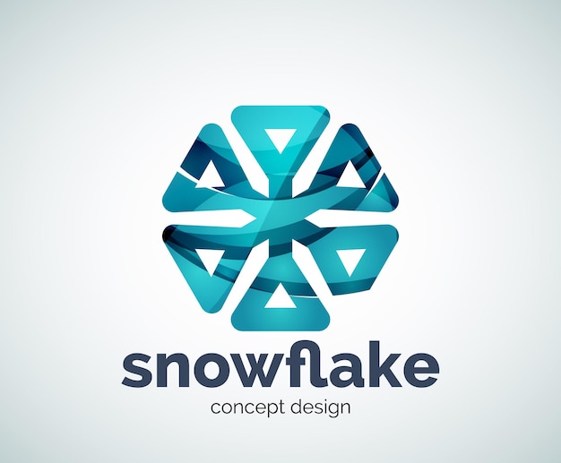 Vettore modello di logo del fiocco di neve di natale di vettore