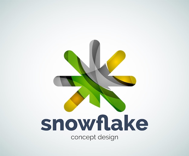 Vector Christmas snowflake logo template