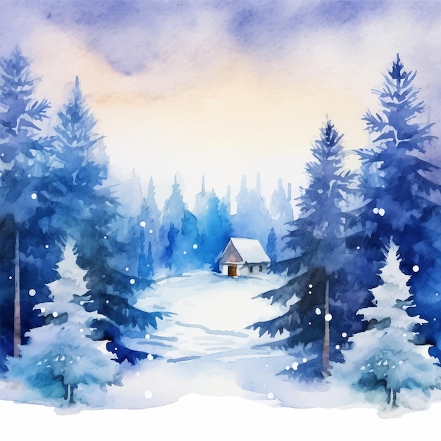 Vector vector christmas snowy blue forest