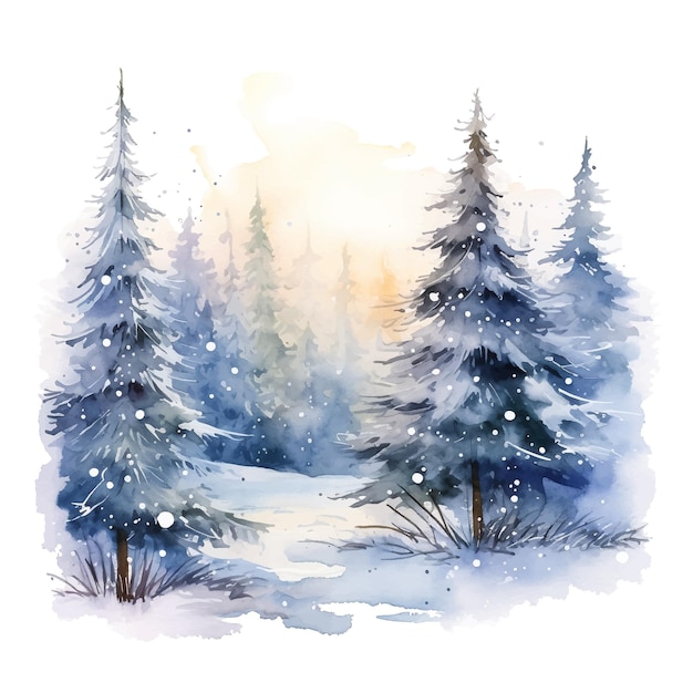 ベクトル クリスマス雪の森