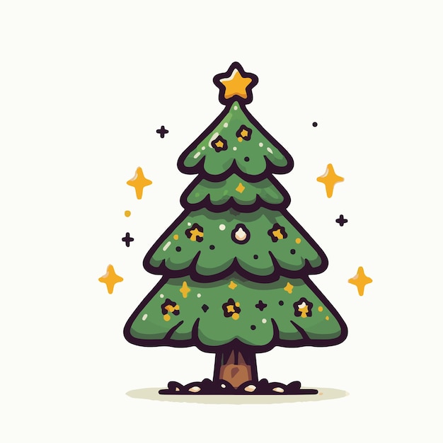 vector christmas tree cute