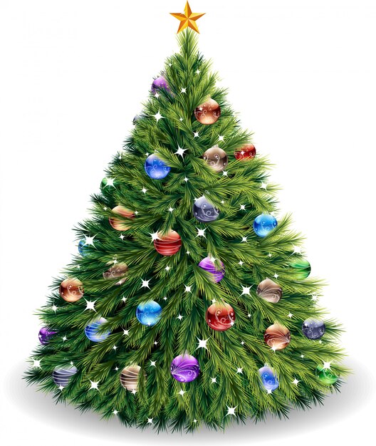 Рождественская елка вектора изолированная на белизне.