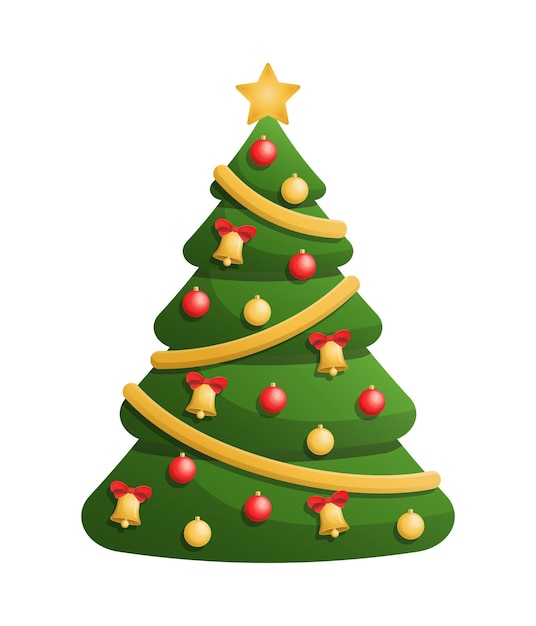 Vector Christmas tree isolated on white background