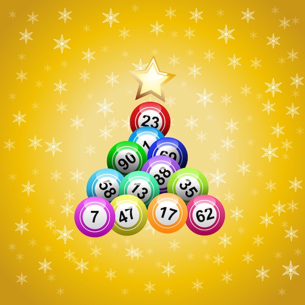 Vector vector christmas tree with bingo