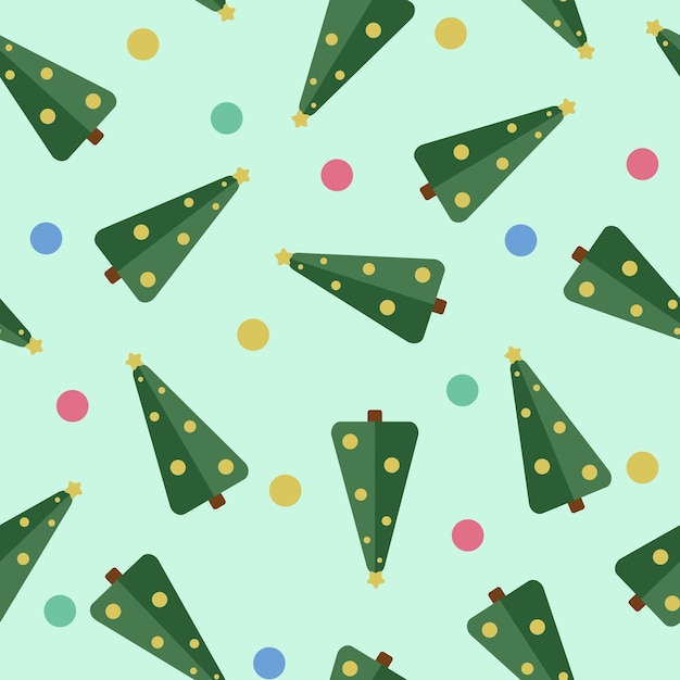 Vector christmas tree with golden balls pattern