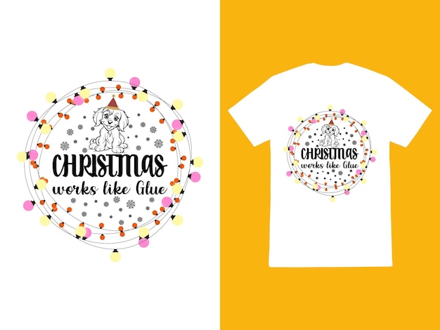 Vettore vector christmas t-shirt design