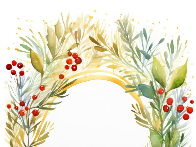 Vector christmas watercolor frame background santa clipart holiday background new year template