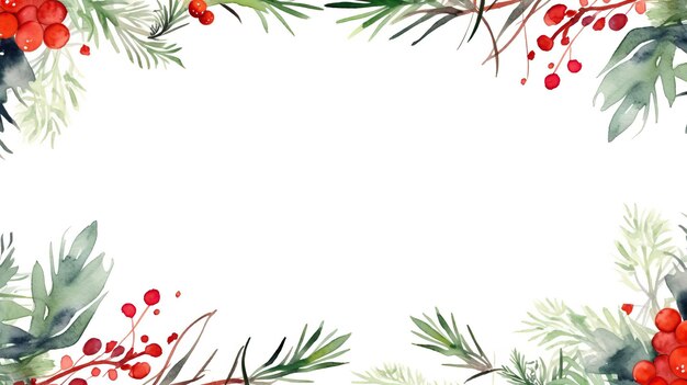 Vector vector christmas watercolor frame background santa clipart holiday background new year template