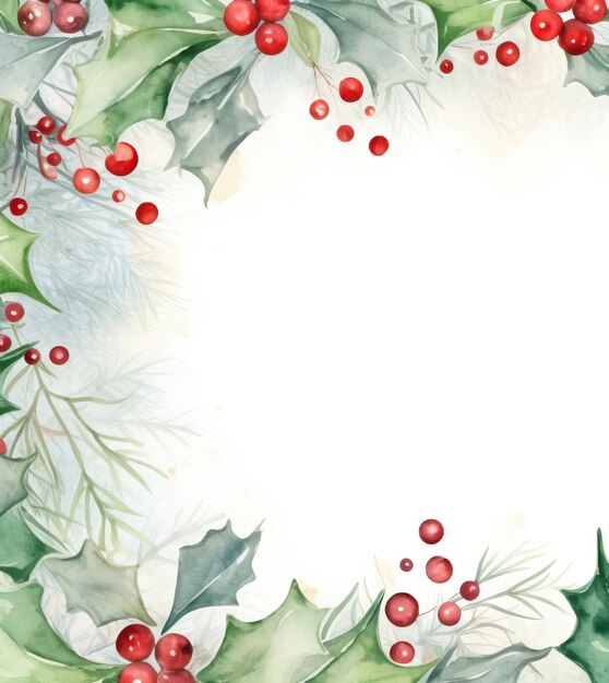 Vector christmas watercolor frame background santa clipart holiday background new year template