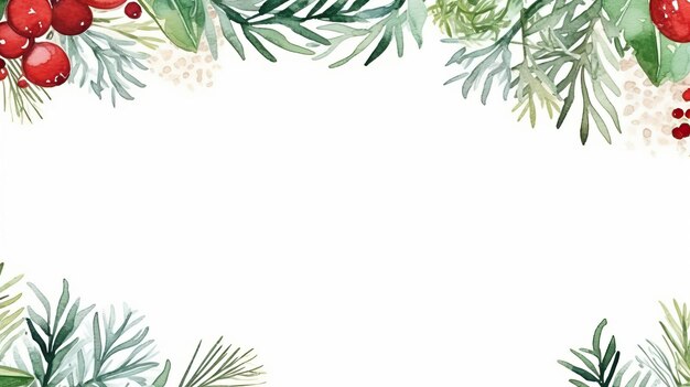 Vector vector christmas watercolor frame background santa clipart holiday background new year template