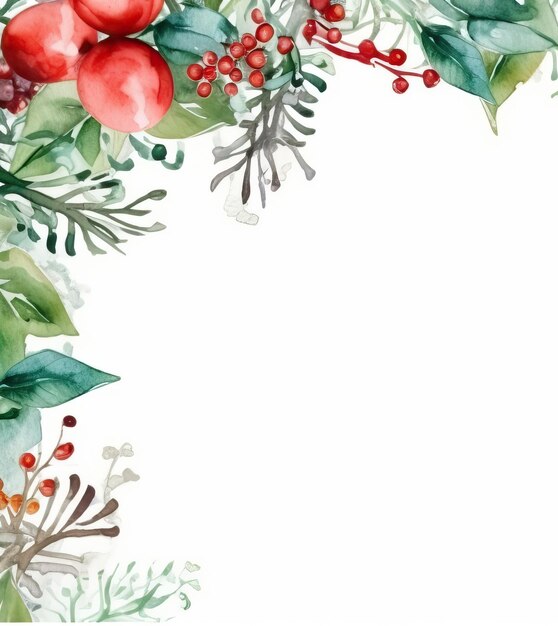 Vector vector christmas watercolor frame background santa clipart holiday background new year template