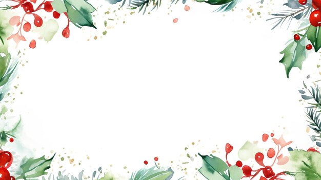 Vector vector christmas watercolor frame background without te