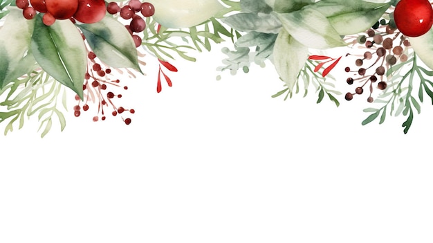 vector christmas watercolor frame background without te