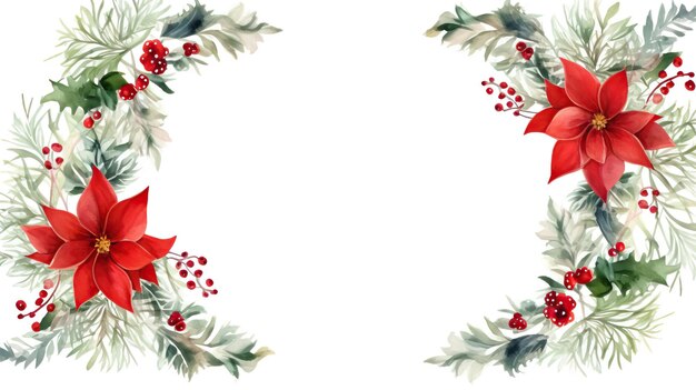 vector christmas watercolor frame background without te