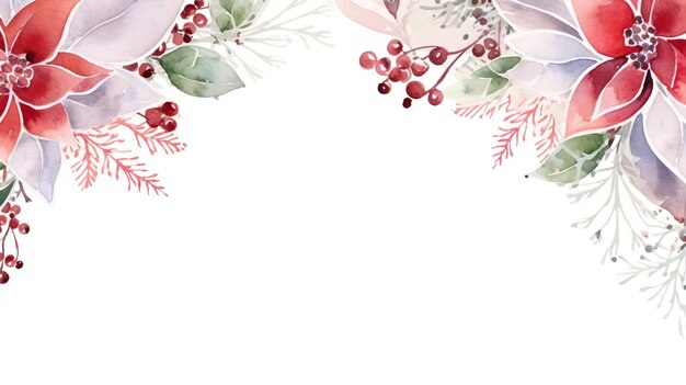 vector christmas watercolor frame background without te