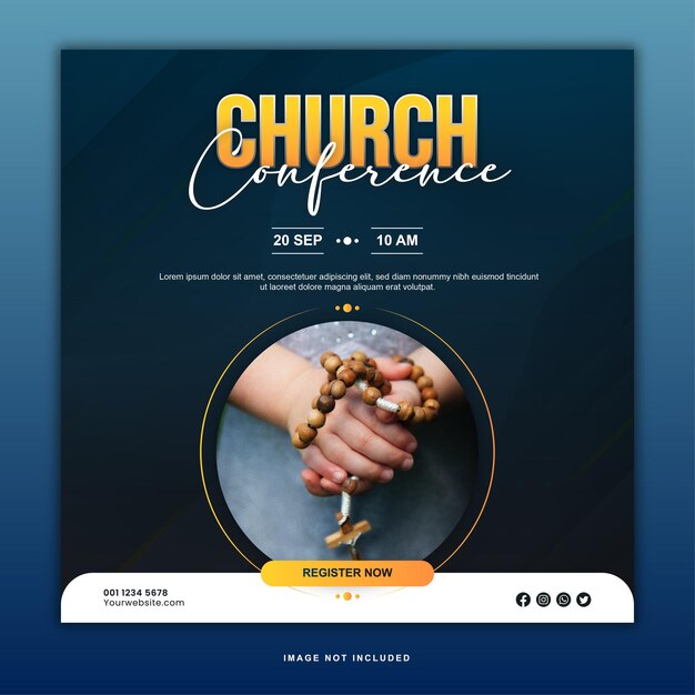 Vector vector church conference flyer social media post templates