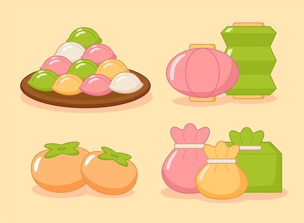 Vector Chuseok Festival Items Illustration