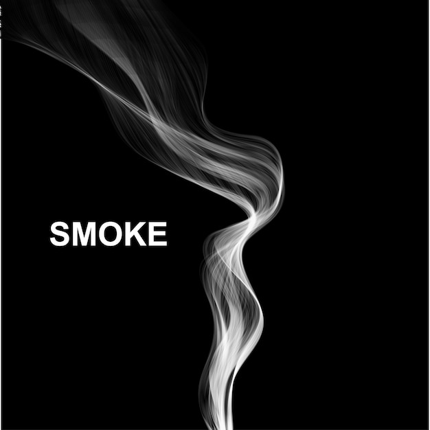 Vector cigarette smoke waves background.