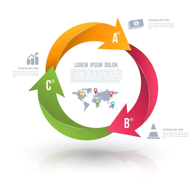 Frecce del cerchio di vettore per infografica