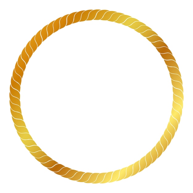 Vector circle frame from golden rope for element design