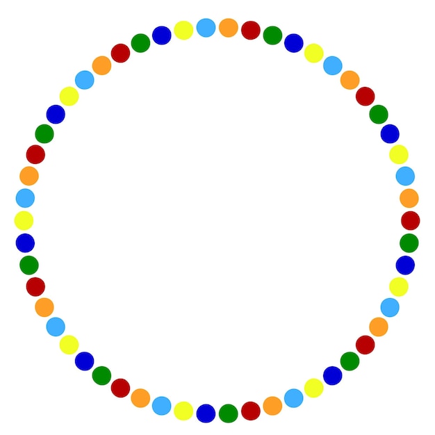 Vector circle Frame from multi color dot