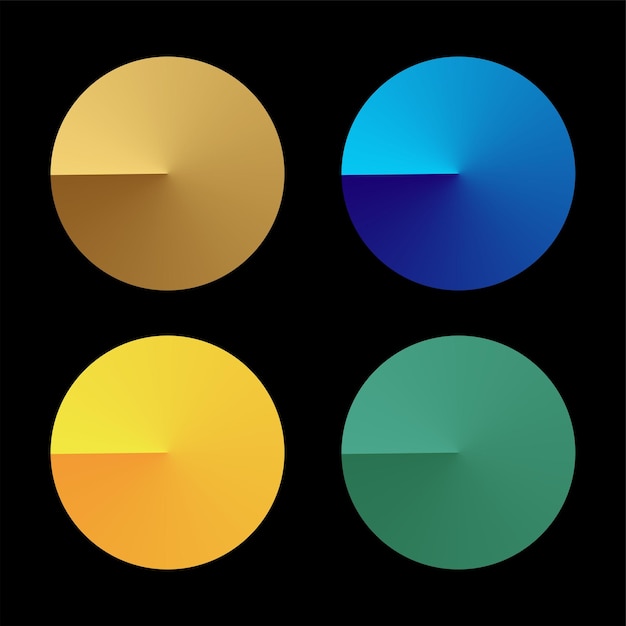 Vector vector circle gradient gold, blue, green, yellow