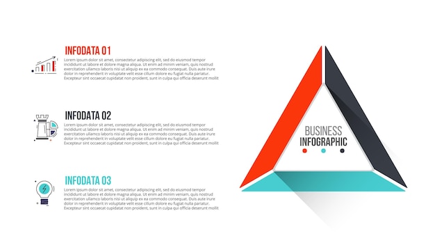 Modello di infografica cerchio vettoriale per diagramma ciclo con 3 opzioni