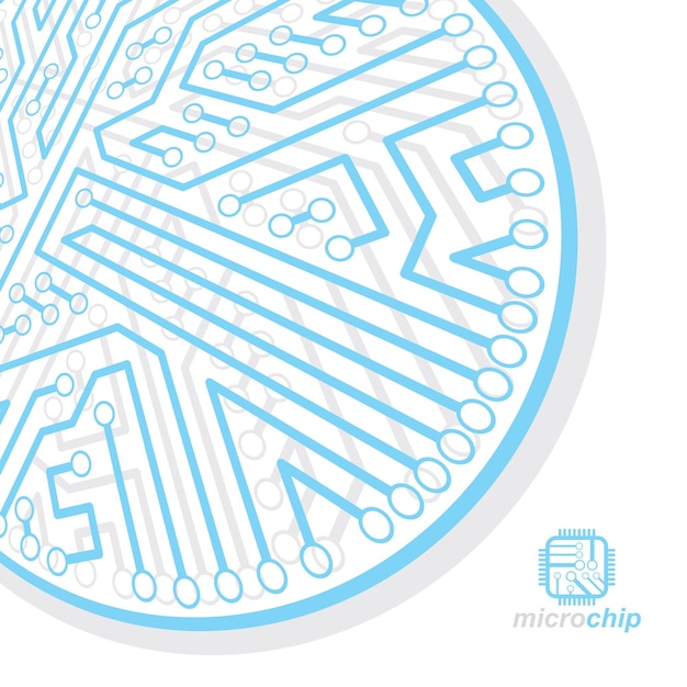 Circuito stampato vettoriale, astrazione di tecnologie digitali. schema a microprocessore per computer, design futuristico. fondo astratto di schema del microprocessore