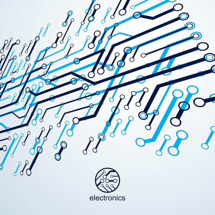 Vector vector circuit board, digital technologies abstraction. computer microprocessor scheme, futuristic design. microprocessor scheme abstract background