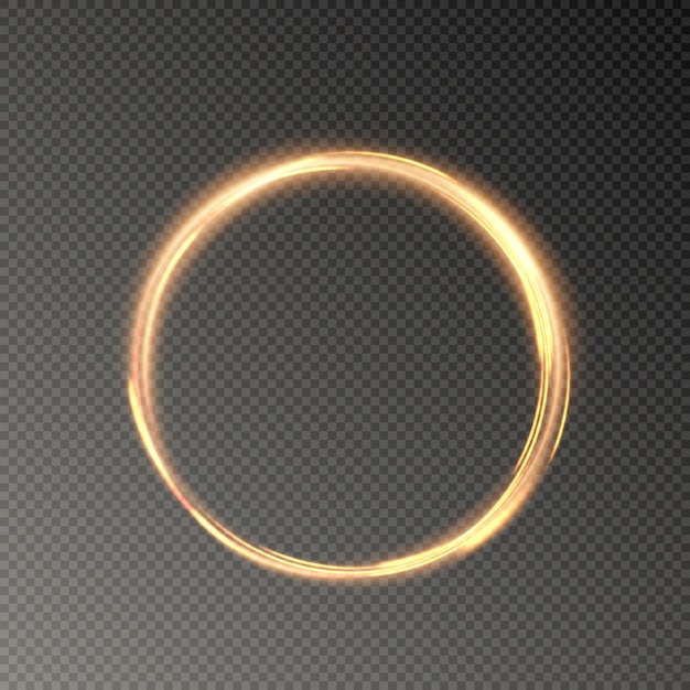 Vector circular beam of light isolated on transparent background Glowing neon light effect Vector