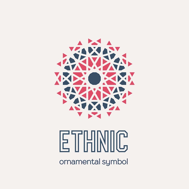 Vector vector circular mosaic ethnic emblem