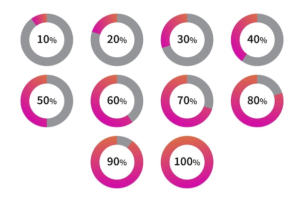 Vector vector circular progress bar set