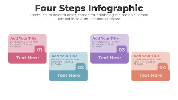 Vector circular timeline infographics template with 4 steps