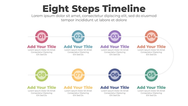 Vector circular timeline steps infographics template design