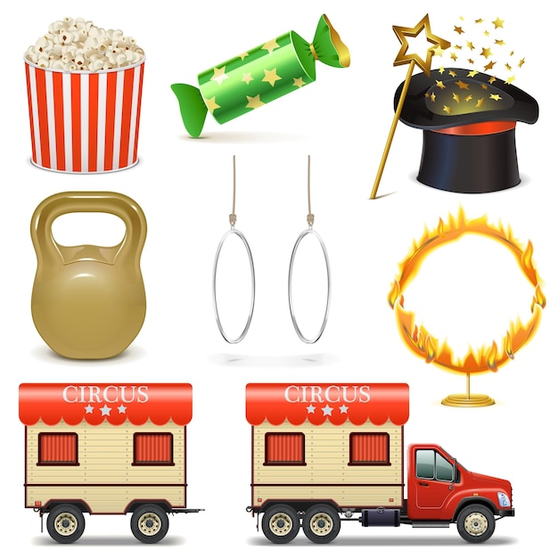 Vector circus icons set 2