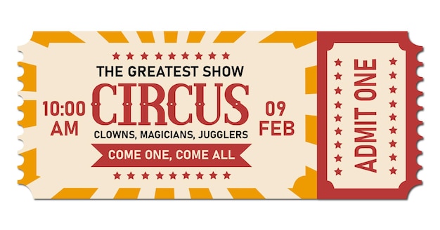 Vector circus show ticket