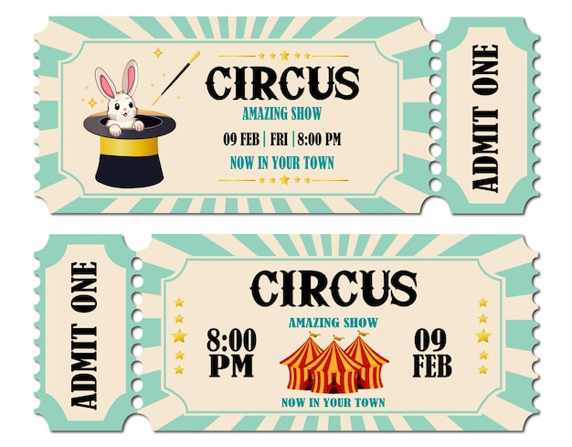 Vector circus show ticket
