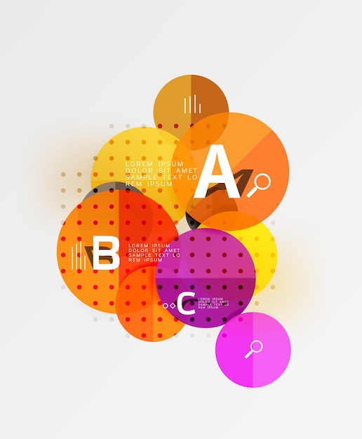 Vector cirkel bubbels moderne geometrische achtergrond met optie letter ontwerp Vector sjabloon achtergrond voor workflow lay-out diagram aantal opties of webdesign