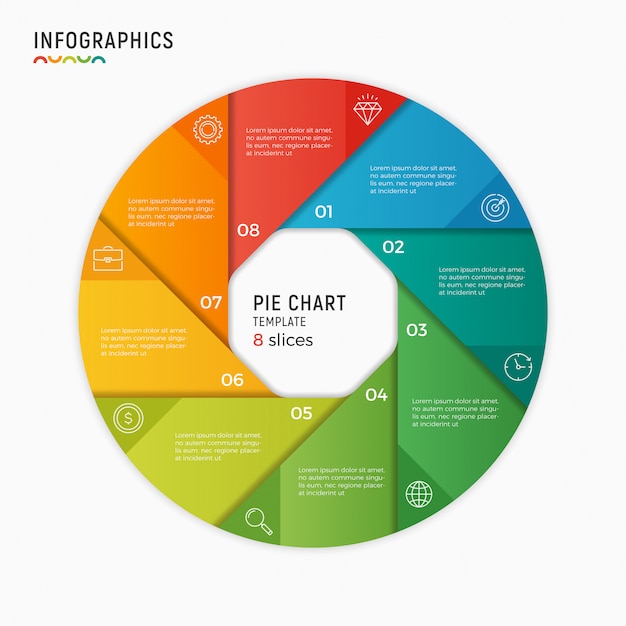 Vector cirkel grafiek infographic sjabloon. opties, stappen, onderdelen