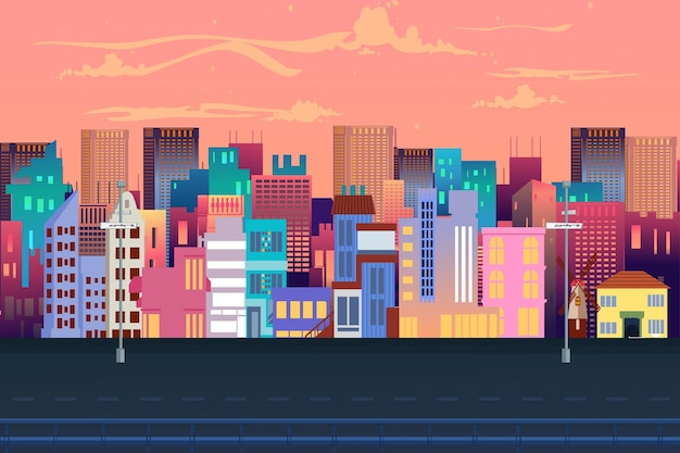 vector city illustration game background