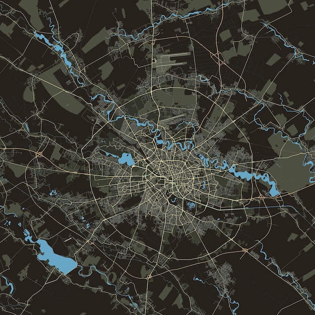 Vector vector city map of bucharest romania