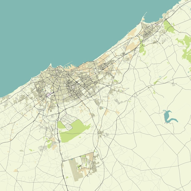 Vector vector city map of casablanca morocco