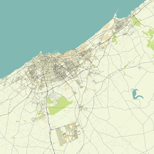 カサブランカ モロッコのベクトル市内地図