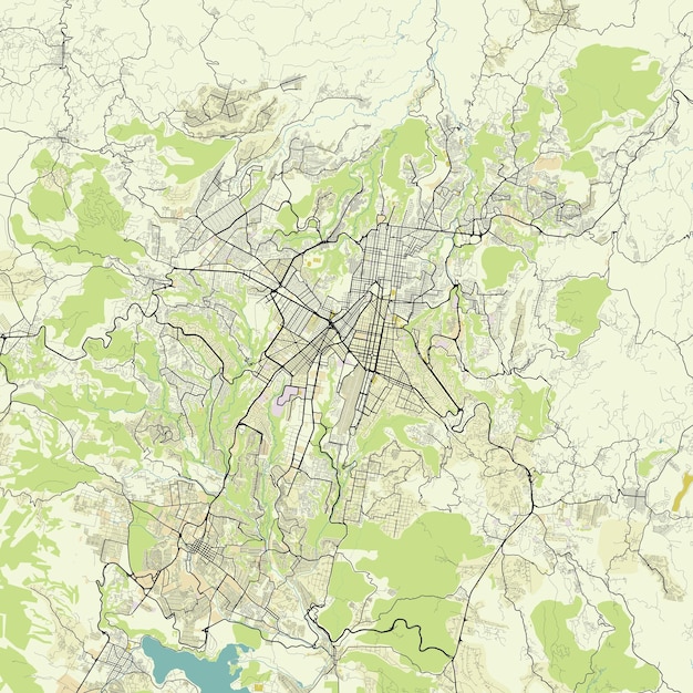 Mappa vettoriale della città del guatemala