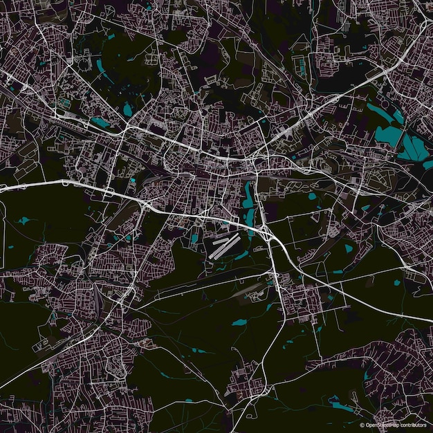 Vector vector city map katowice poland