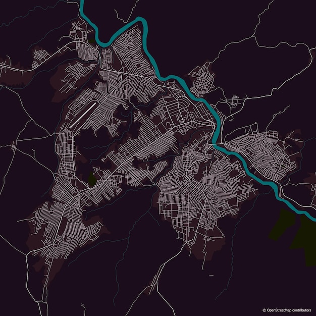 Vector vector city map kikwit democratic republic of the congo