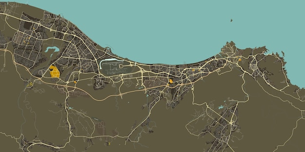 Vector vector city map of muscat oman